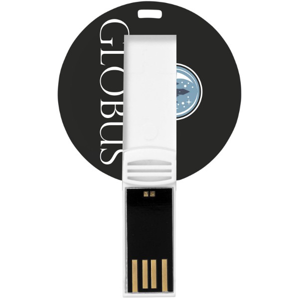 Round Credit Card USB-Stick - weiss / 2GB