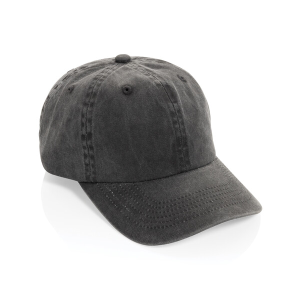 BEAU AWARE™ Washed 6 panel 270gsm cotton twill cap - Black