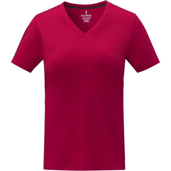 T-shirt Somoto manches courtes col V femme - Rouge / XL