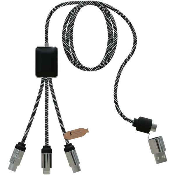 Cabo de carregamento Tipo C de 60 W com logotipo duplo iluminado SCX.design C33