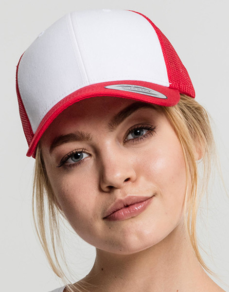 Retro Trucker Colored Front - Red / White / Red / ONE SIZE