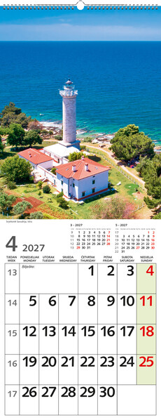 Uski zidni kalendar – Čarobna Hrvatska
