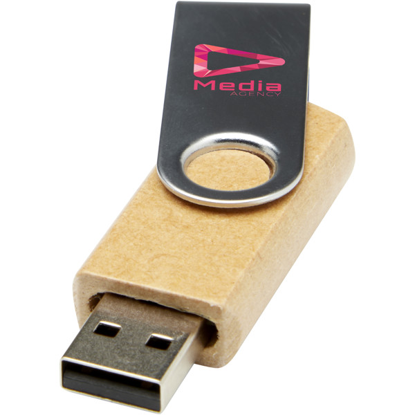 Rotate recycled paper USB 2.0 - Kraft Brown / 1GB