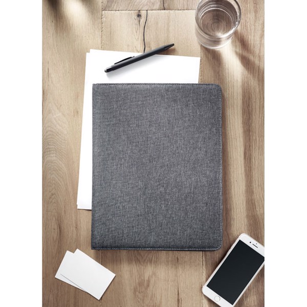 A4 RPET conference folder Casove - White / Black