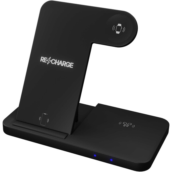 Base de carregamento sem fios 3-em-1 com suporte para telemóvel SCX.design W28