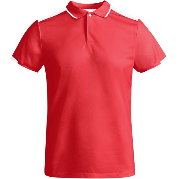 Polo de sport Tamil à manches courtes pour homme - Rouge / Blanc / M