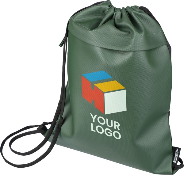 Mochila com cordão em poliéster rPET (600D) Auri - Grey