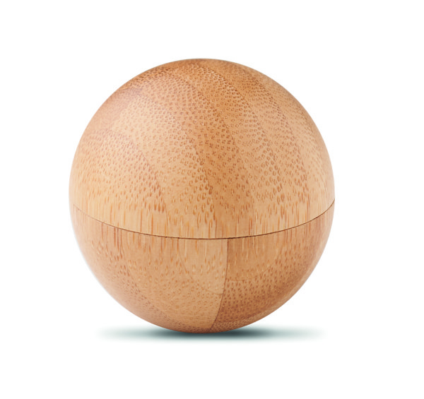 Lip balm in round bamboo case Soft Lux