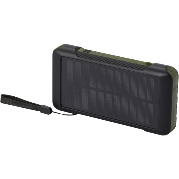 Soldy 10.000 mAh Solardynamo-Powerbank aus recyceltem GRS Kunststoff