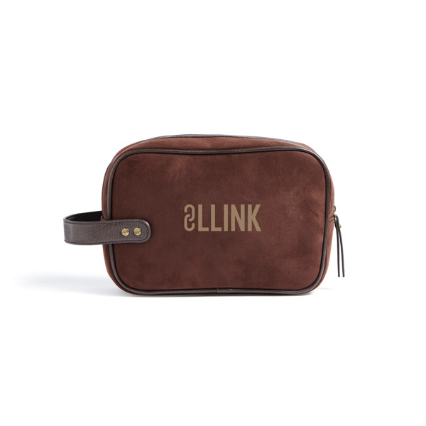 Vinga Hunton washbag polyester, 260x180x100 mm - Brown