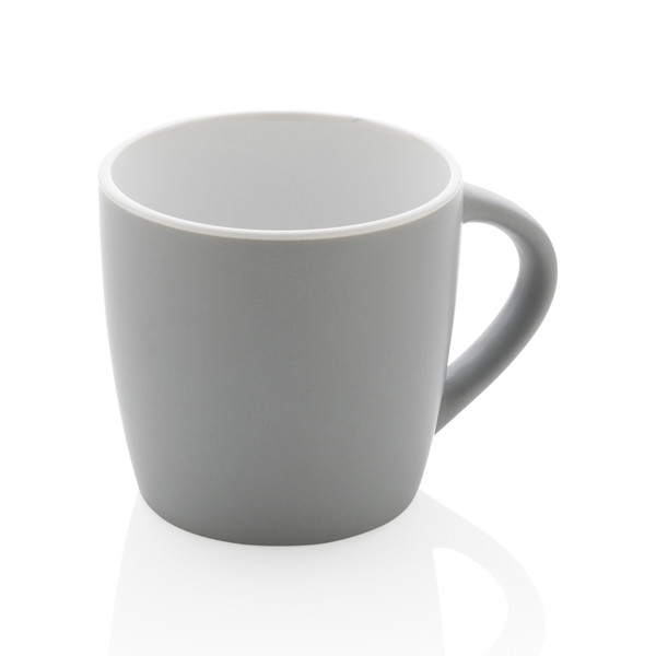 Keramický hrnek s barevným vnitřkem 300ml - Šedá / Bílá