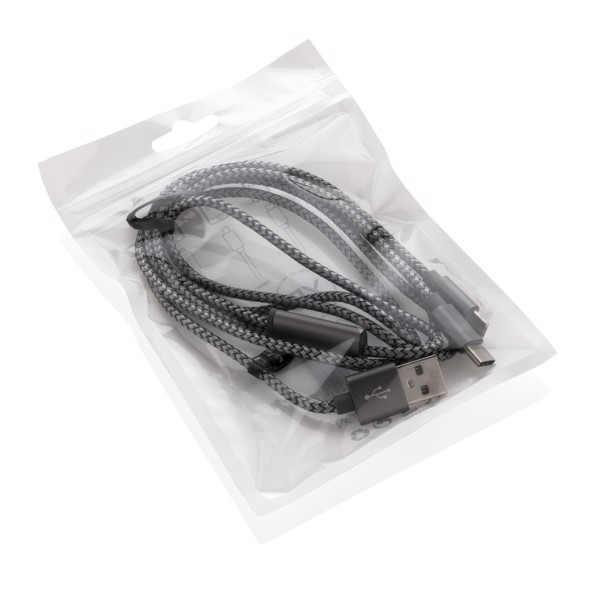 Xd Collection 3-v-1 polnilni kabel, 120 cm, najlon