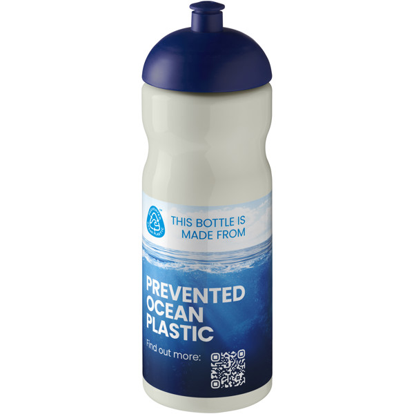 Bouteille de sport H2O Active® Eco Base 650ml avec couvercle dôme - Ivoire / Bleu