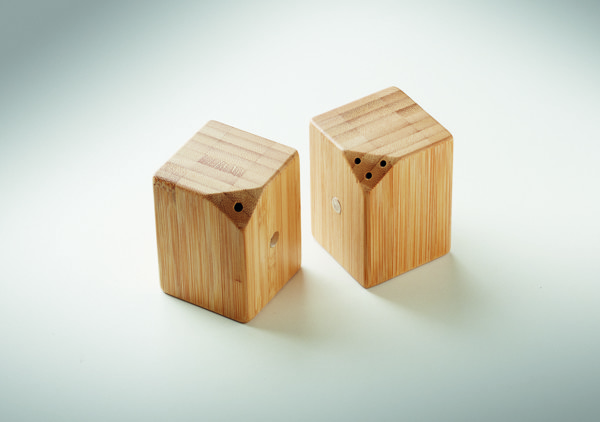 Bamboo salt & pepper set Both