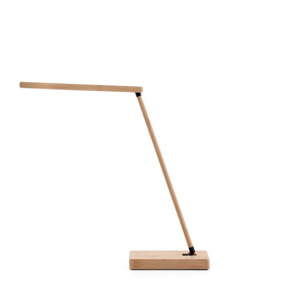 PS - MOREY. Bamboo folding table lamp with wireless charger