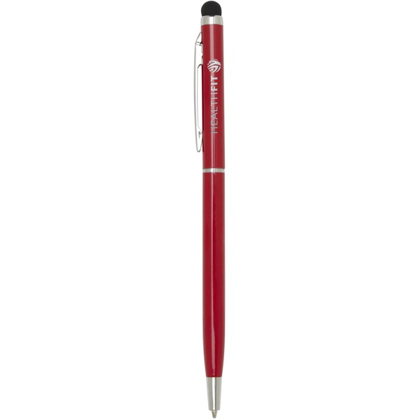 Penna a sfera in alluminio con stylus Ore (inchiostro blu) - Rosso