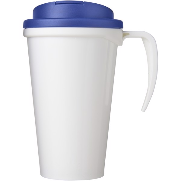 Mug isolant Brite-Americano® Grande 350ml avec couvercle anti fuite - Blanc / Bleu