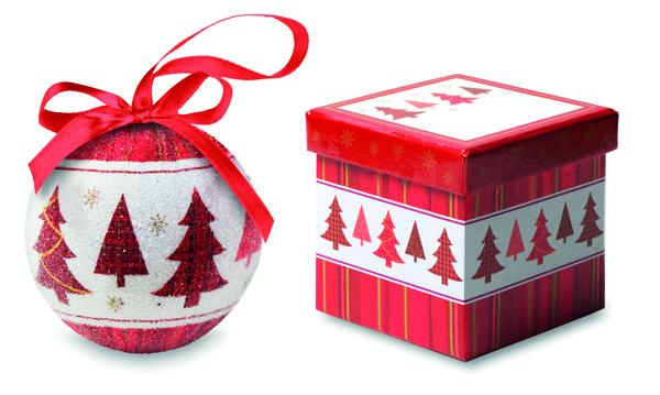 Boule de Noël et boîte. Snowy
