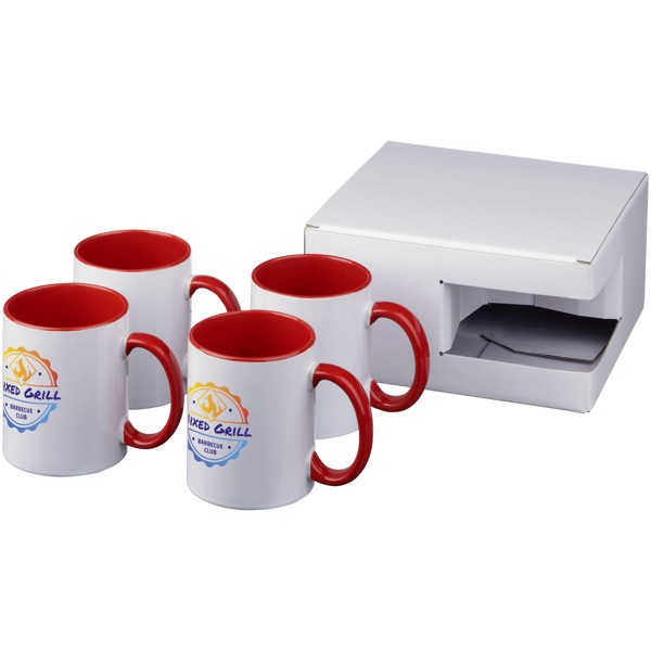 Ceramic sublimation mug 4-pieces gift set - Red