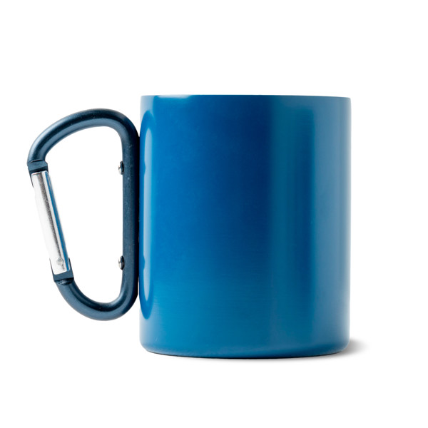 Caneca Em Rss, Com Parede Dupla E Mosquetão - Prateado