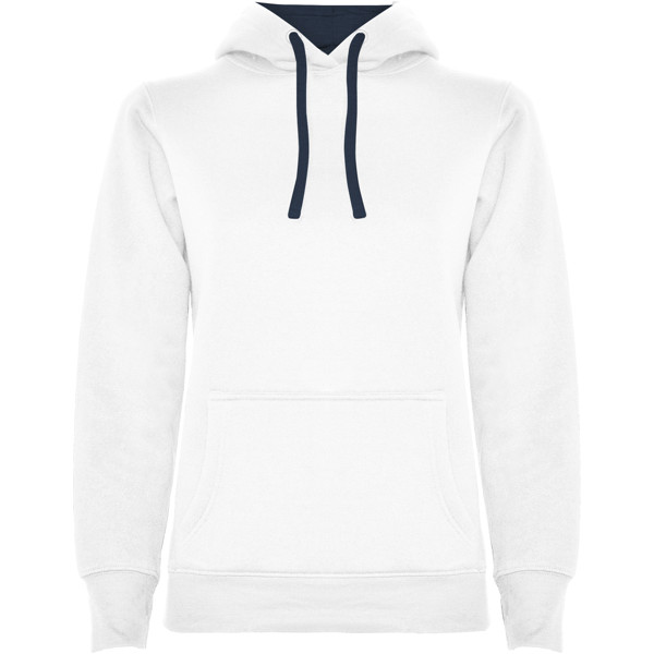 Urban women's hoodie - White / Navy Blue / XL