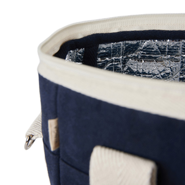 Vinga Volonne cooler tote, recycled canvas 500 gsm - Surf Blue / Off White