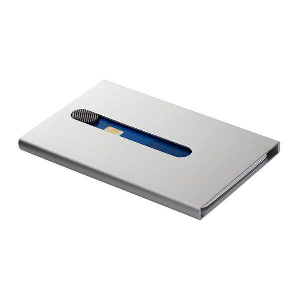 Porte-Cartes avec Protection RFID GRAND OUVERT - argenté
