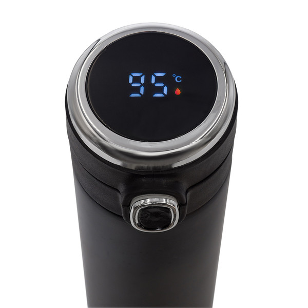 420 ml Bounce thermal mug with thermometer - Black