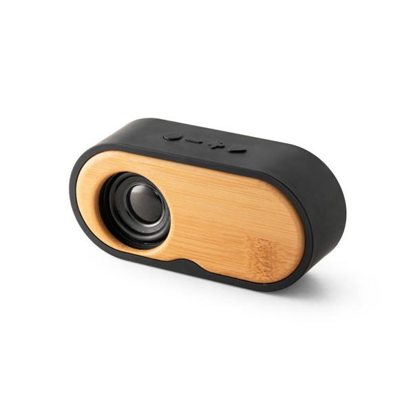 TILLY. Haut-parleur portable 3W avec 5h d'autonomie fabriqué en bambou et en ABS recyclé (100 % rABS)