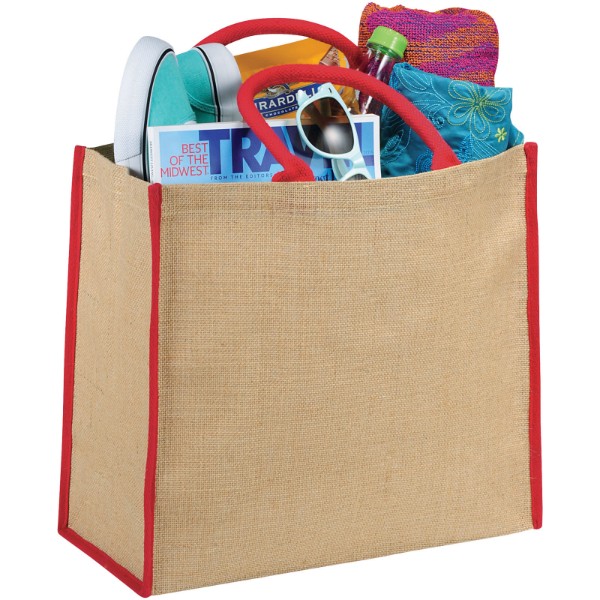 Shopper in juta Large - 25L - Naturale / Rosso