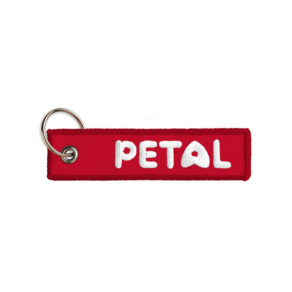 Embroidered key tag - Medium Scarlet Red