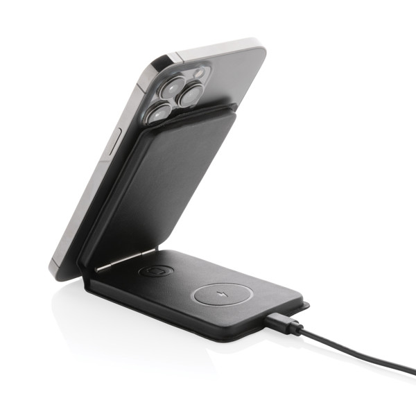 Swiss Peak RCS magnetski bežični punjač 3-u-1 15W od recikliranog PU-a