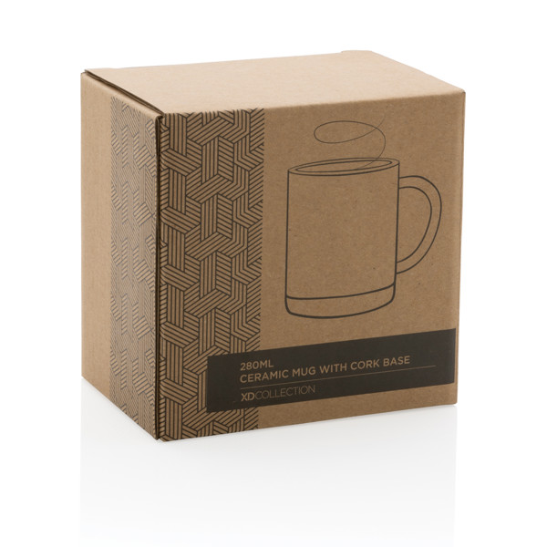 Mug 280ml en céramique avec base en liège - Bleu