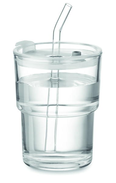 Gobelet verre et paille 400ml Sip
