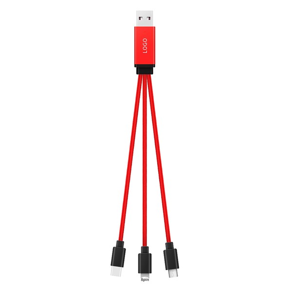 Charging USB cable LED 3in1 UC053 - WHITE