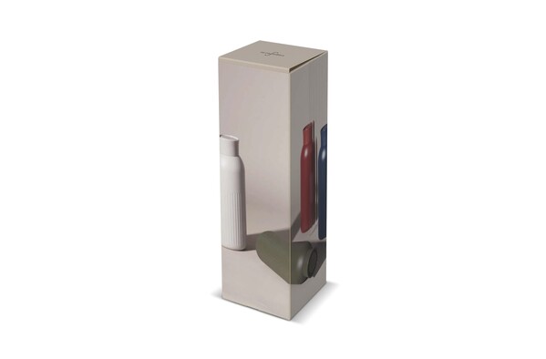 Sagaform Tekla Bouteille en acier avec bouchon poussoir (recyclé) 500 ml - Rouge foncé
