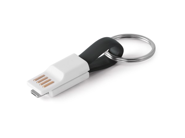 RIEMANN. USB kabel s konektorem 2 v 1 z ABS a PVC - Černá