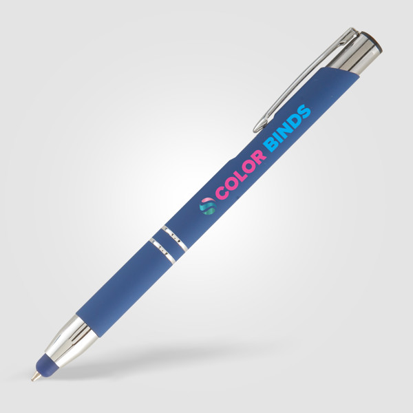Stylo Crosby Softy Pointe Stylet - Bleu foncé / Jet d’encre 4 couleurs