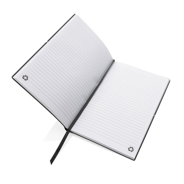 A5 GRS recycled leather notebook - Grey