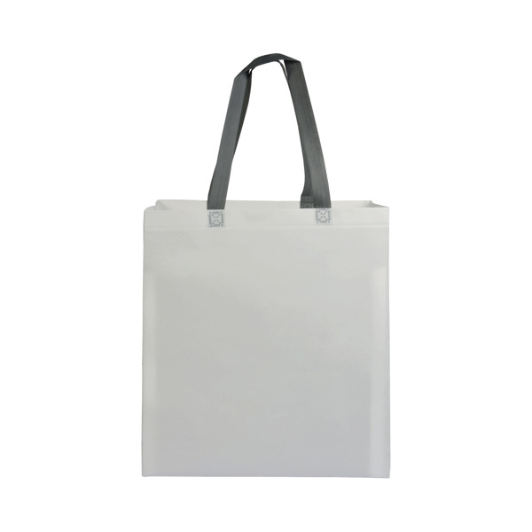 Laminated, Heat-Sealed 100 G/M2 Non-Woven Fabric Shopping Bag With Gusset - White