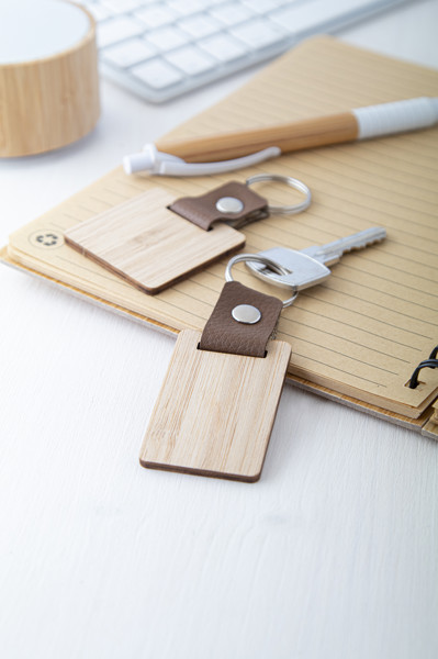 Keyring Blopp, Rectangle - Natural