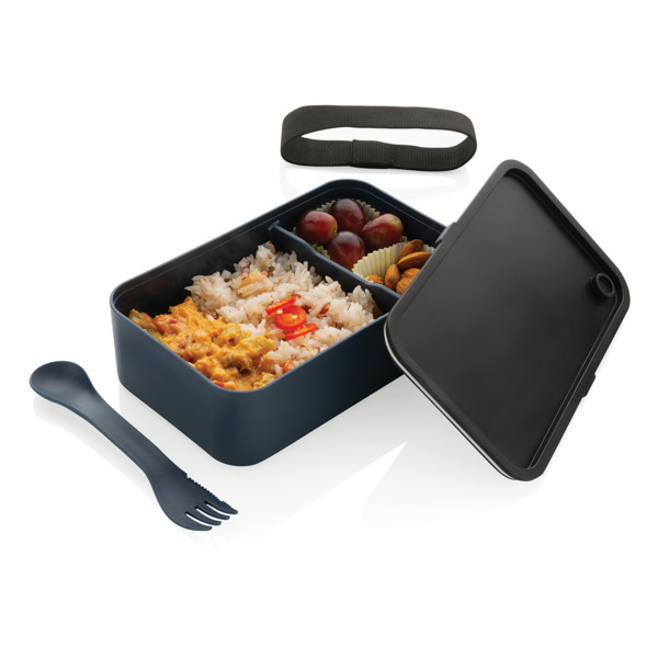 Lunch box avec cuichette en rPP GRS - Bleu Marine