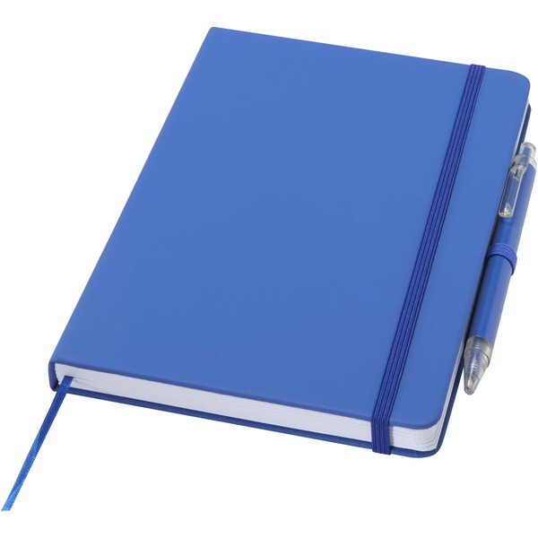Spectrum A5 recycled notebook and ballpoint pen set - Royal Blue