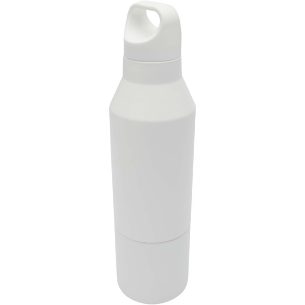 Odessy 600 ml Isolierflasche und 300 ml Becher aus RCS recyceltem Edelstahl - weiss