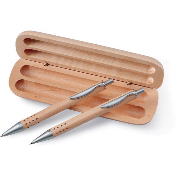 Pen gift set in wooden box Demoin