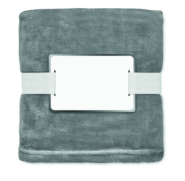 Odeja iz flisa Logan RPET 280g/m², 150x120cm - Kamnito siva
