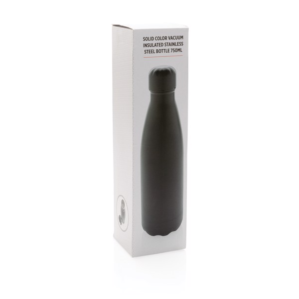 Solid colour vacuum stainless steel bottle 750ml - Black