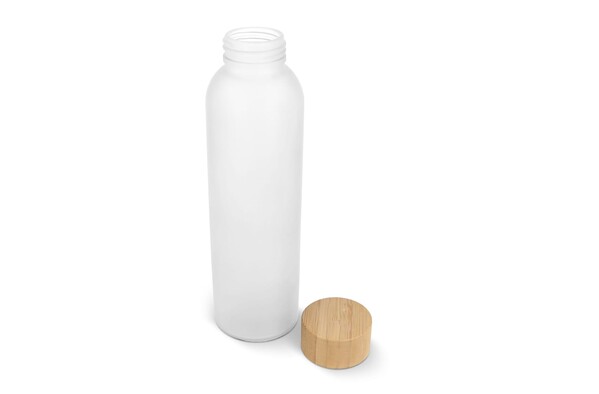 Bouteille d'eau verre & bambou 500ml - Blanc