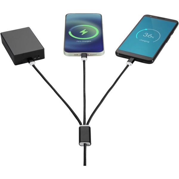 Versatile 5-in-1 charging cable - Black