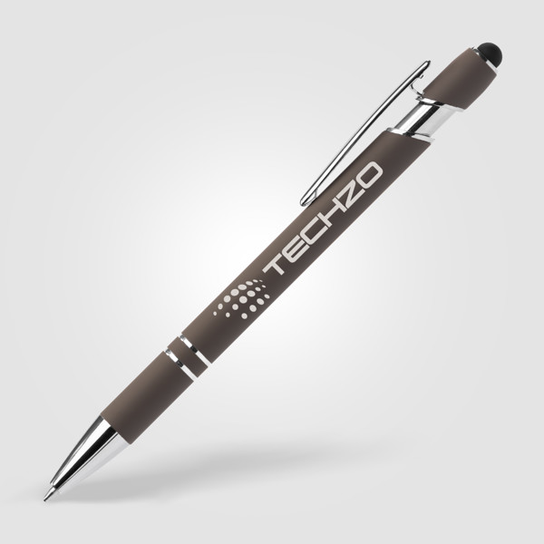 Prince Recycled Softy Pen w/Stylus + Anti-Fraud Ink - Gunmetal / Laser